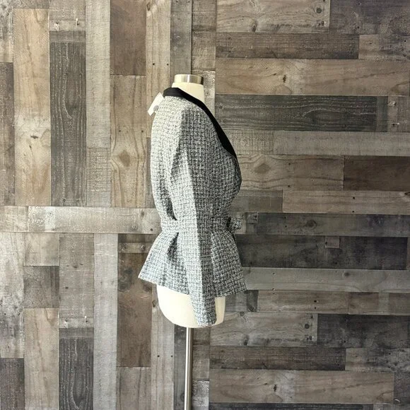 NWT! White House Black Market blazer size 6 sparkly tweed wool plaid jacket - Picture 11 of 12